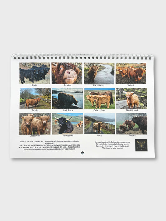 A Binman's View of Mull and Iona - 2026 Highland Cow Calendar