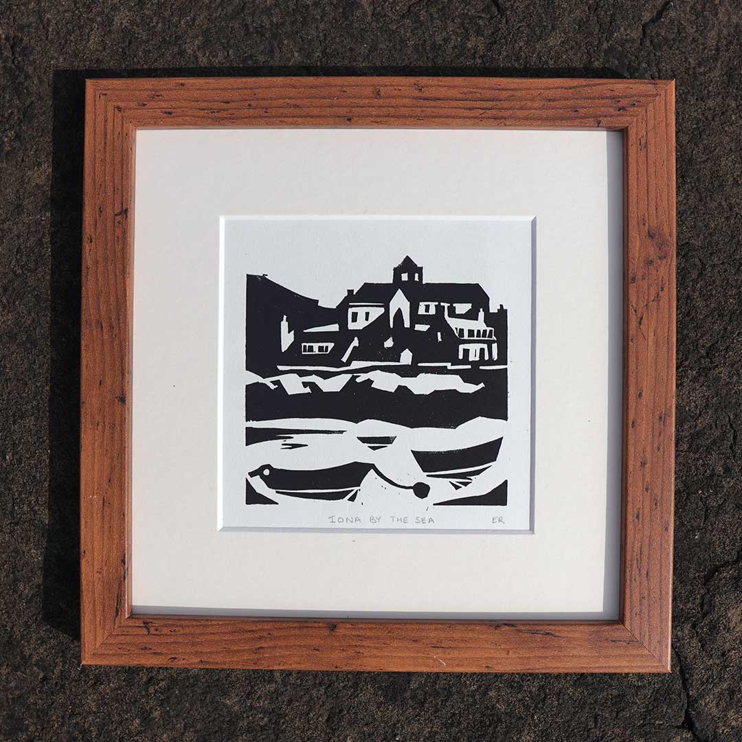 Iona by the Sea Original Linocut - 2