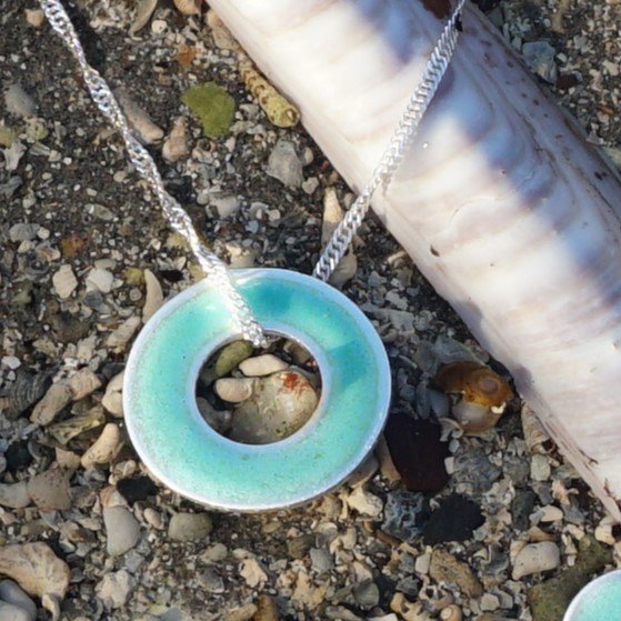 Memories of the Beach Turquoise Two Sided Pendant