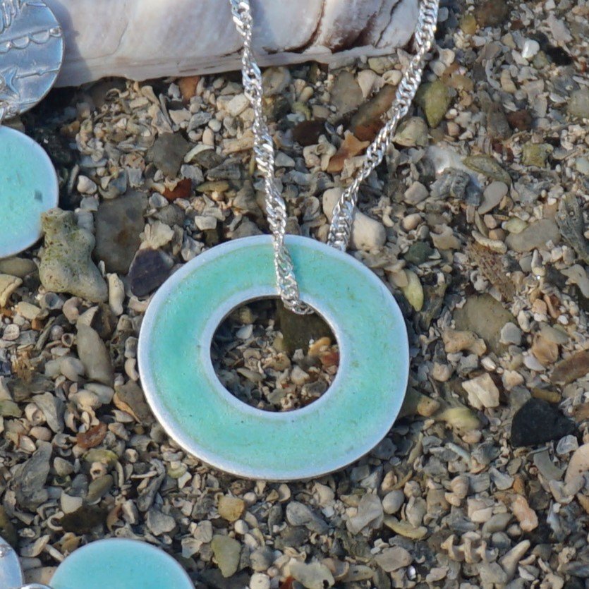 Memories of the Beach Turquoise Two Sided Pendant