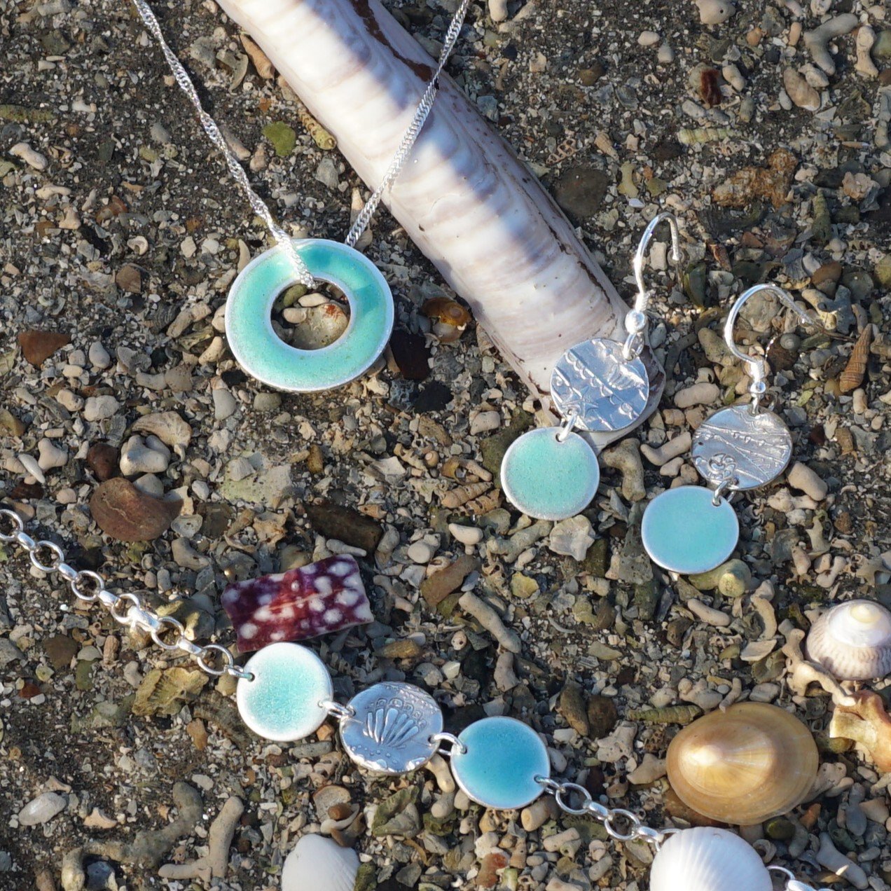 Memories of the Beach Turquoise Two Sided Pendant