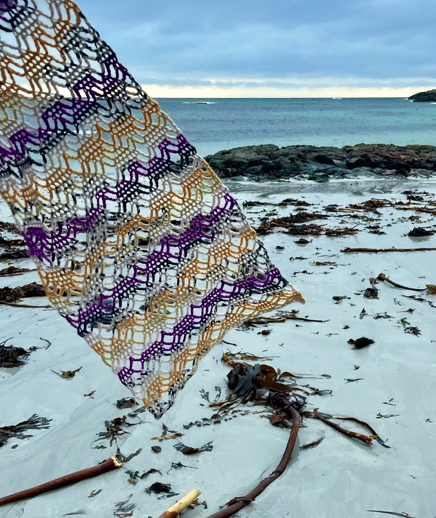 Sea Pinks Crochet Scarf - 4