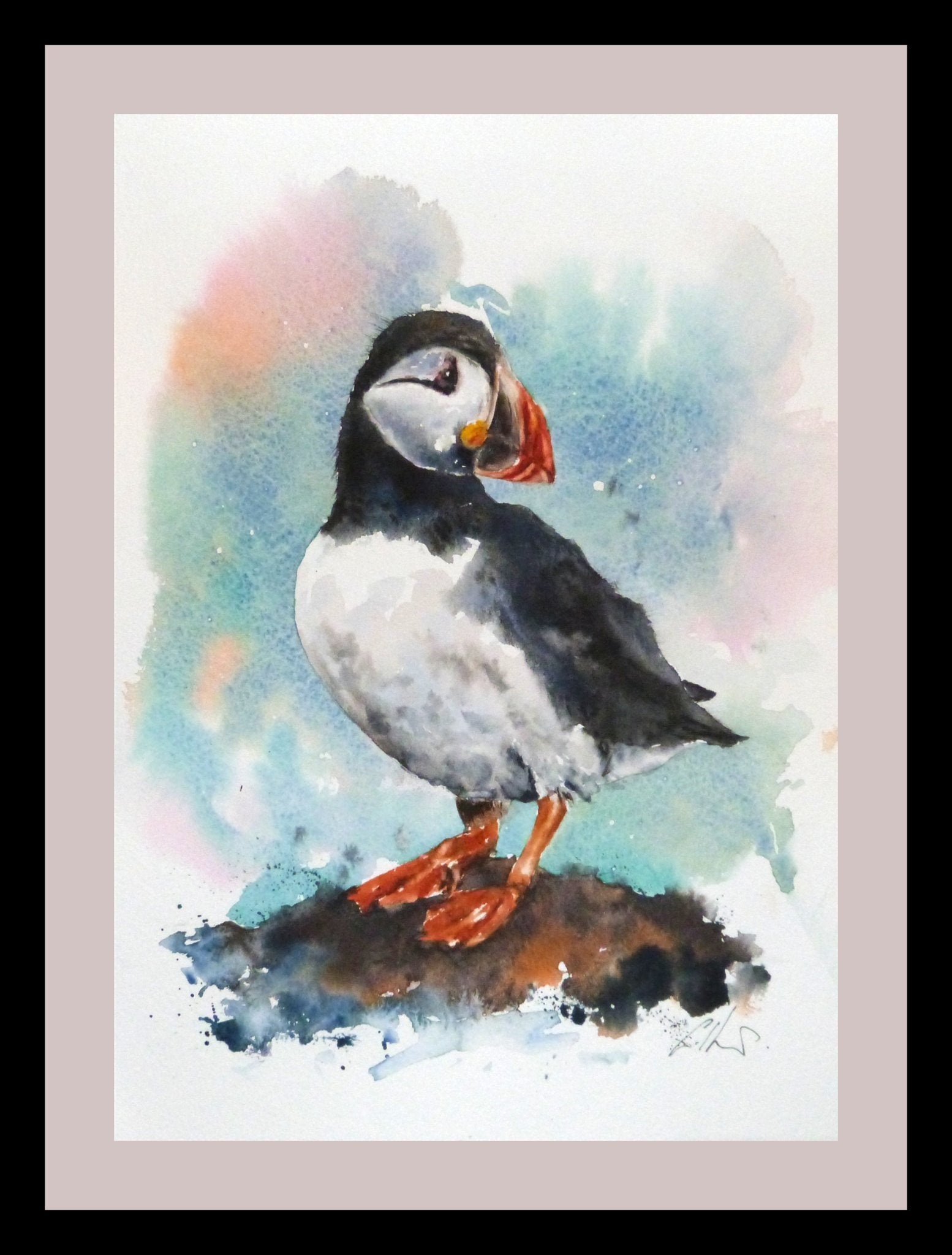 A Puffin, Original Watercolour Painting - 2