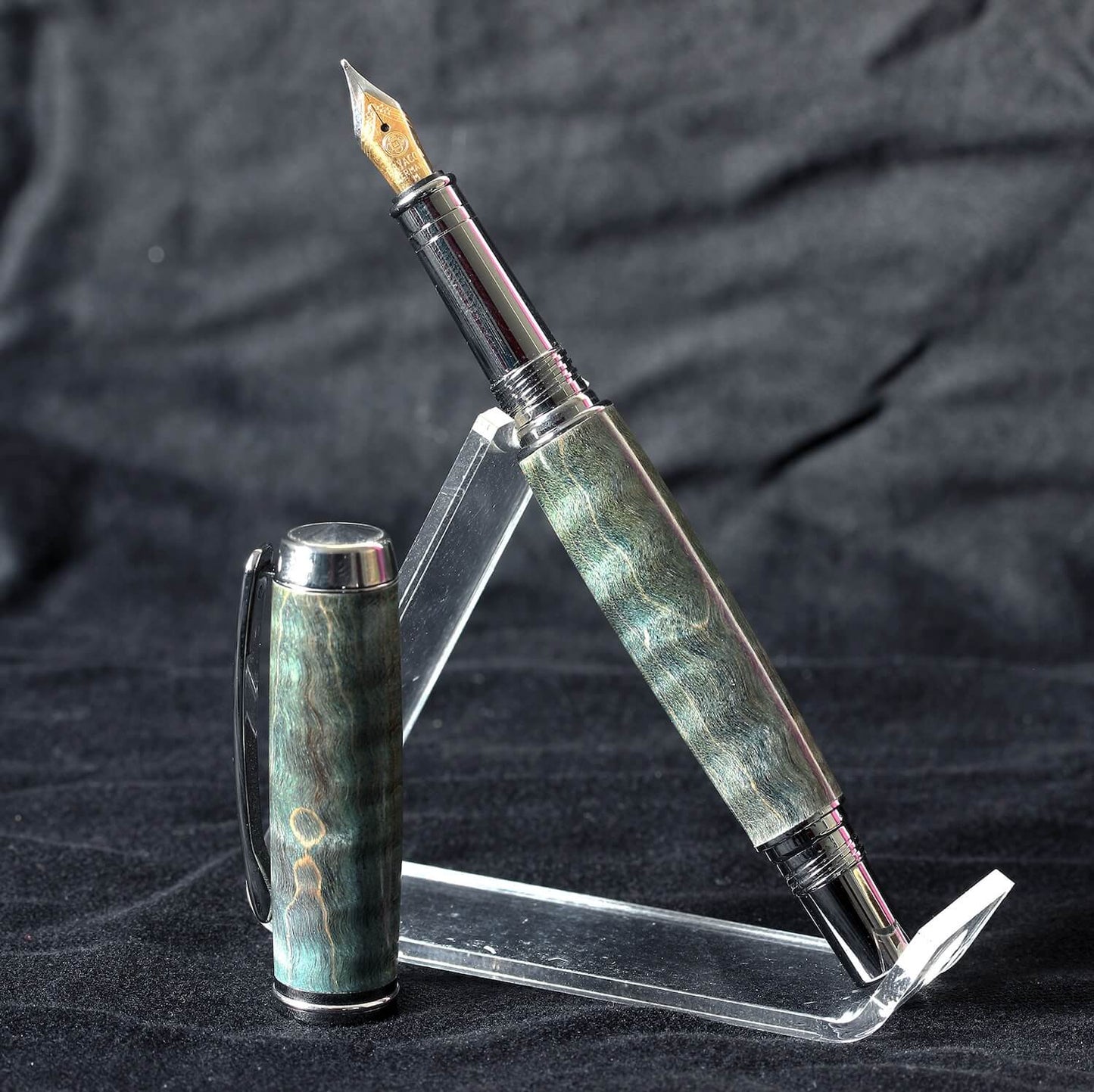 Hand Crafted Dyed Maple Wood Fountain Pen