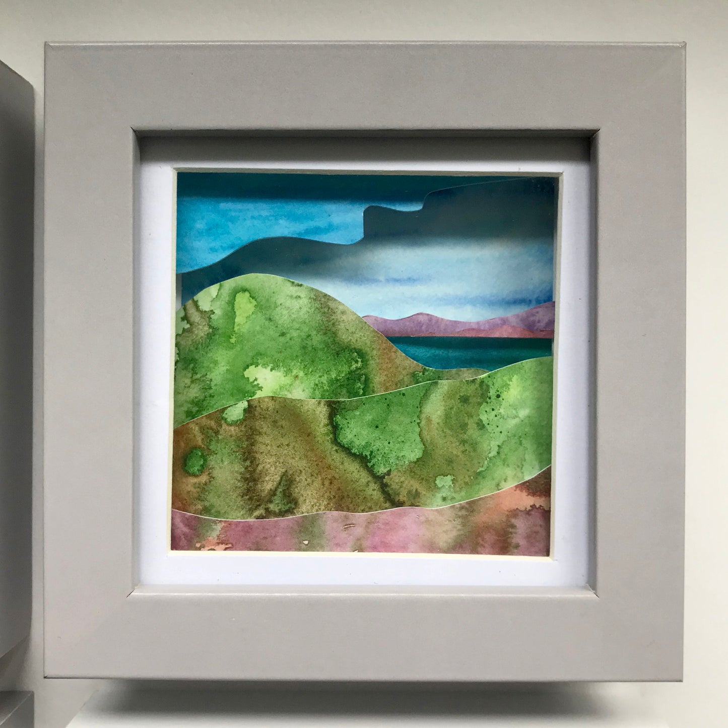 Isle of Iona framed watercolour tunnel 'book'