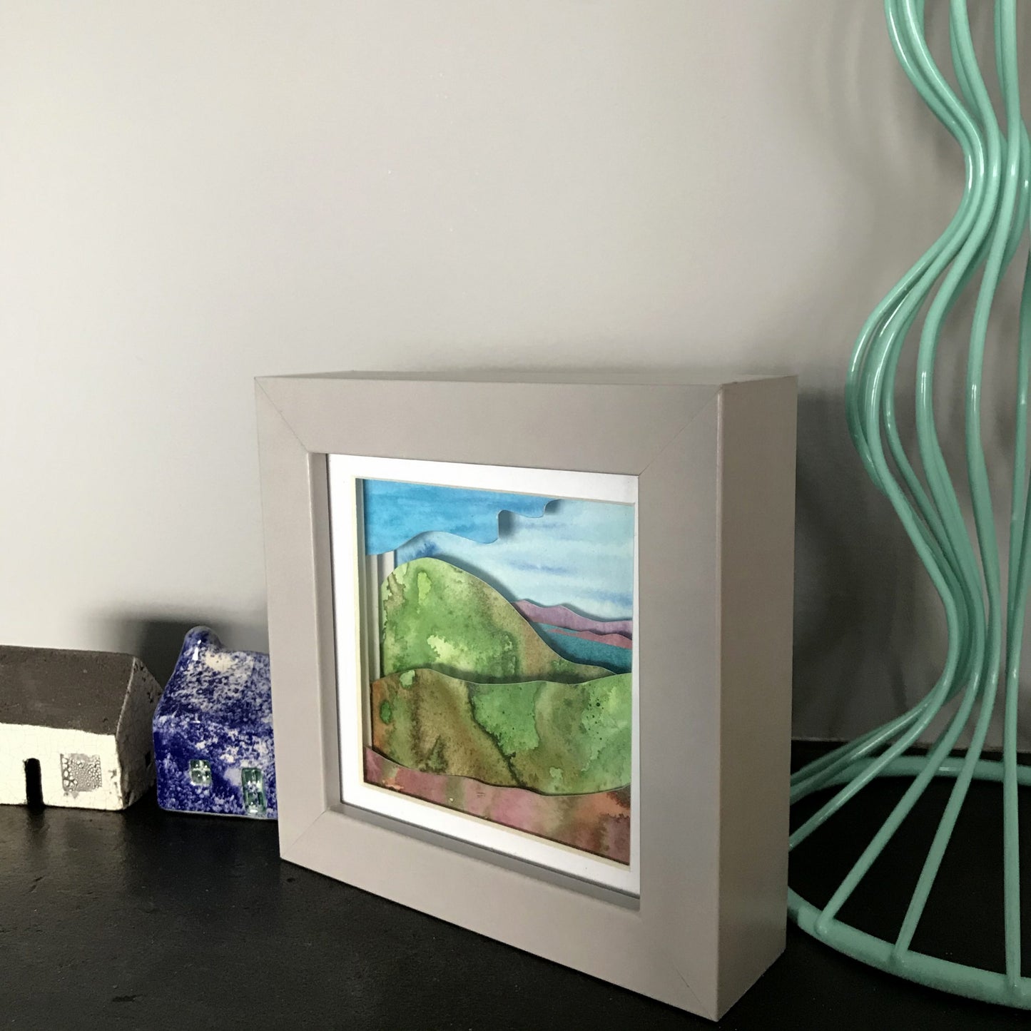 Isle of Iona framed watercolour tunnel 'book'