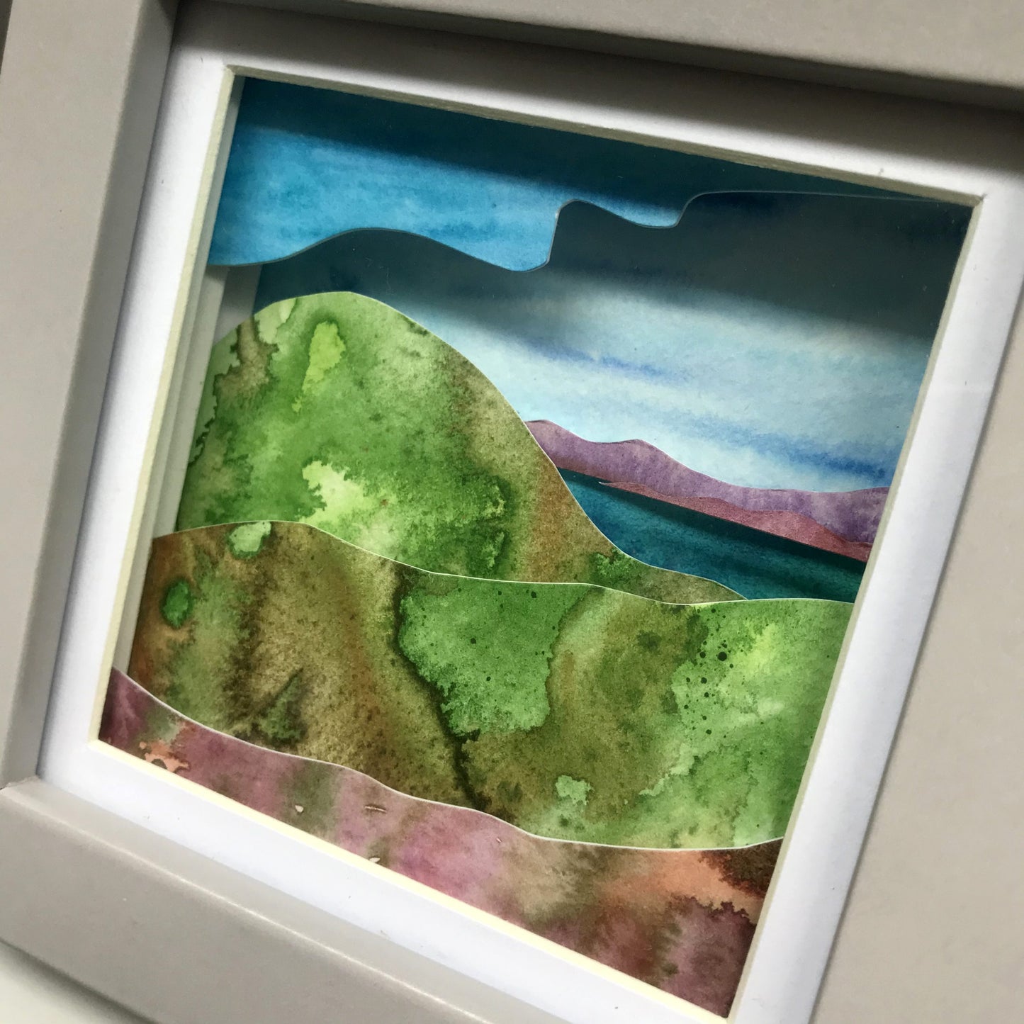 Isle of Iona framed watercolour tunnel 'book'