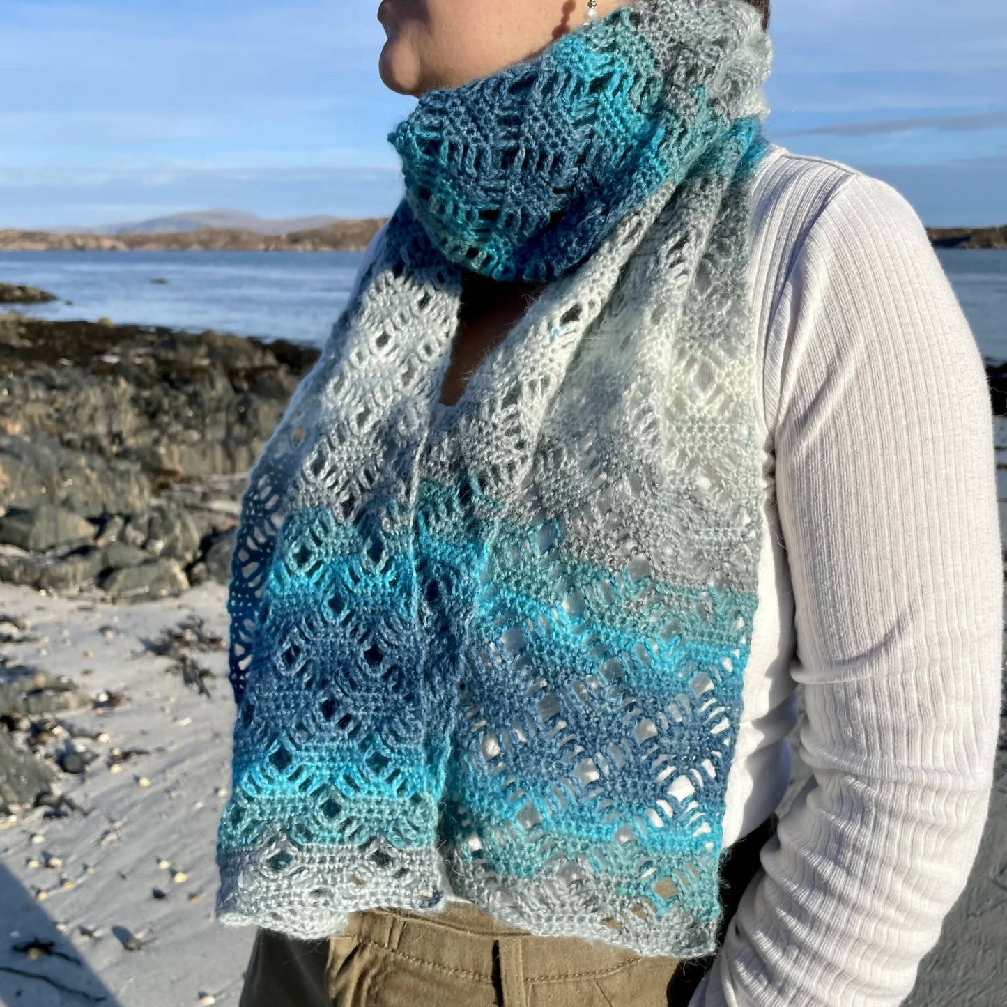Ice Water Crochet Scarf or Shawl