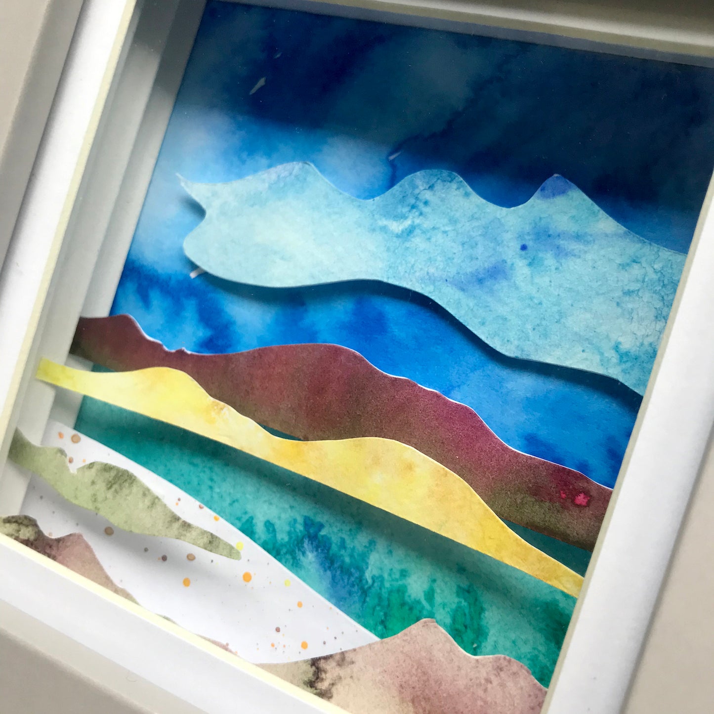 Isle of Iona framed watercolour tunnel 'book'