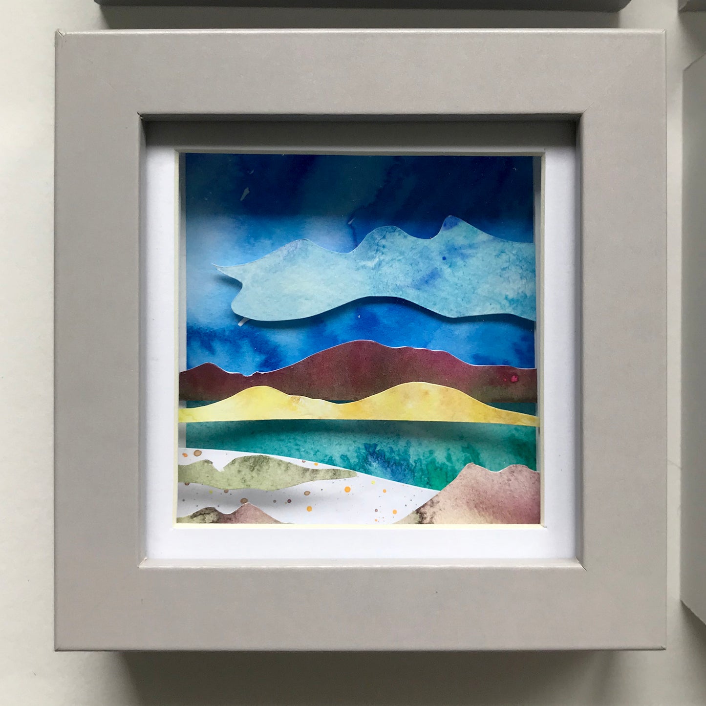 Isle of Iona framed watercolour tunnel 'book'