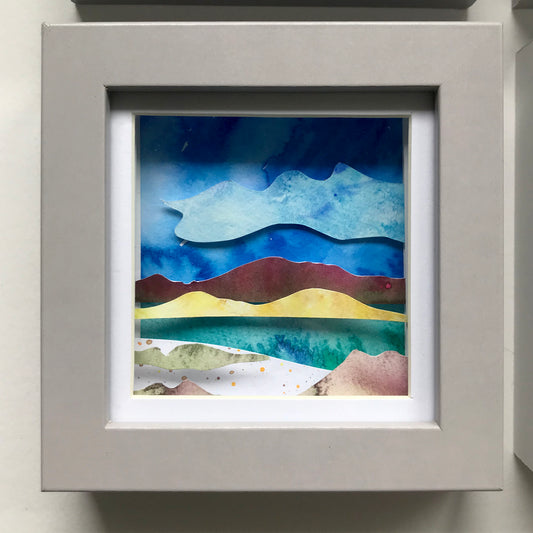 Isle of Iona framed watercolour tunnel 'book'