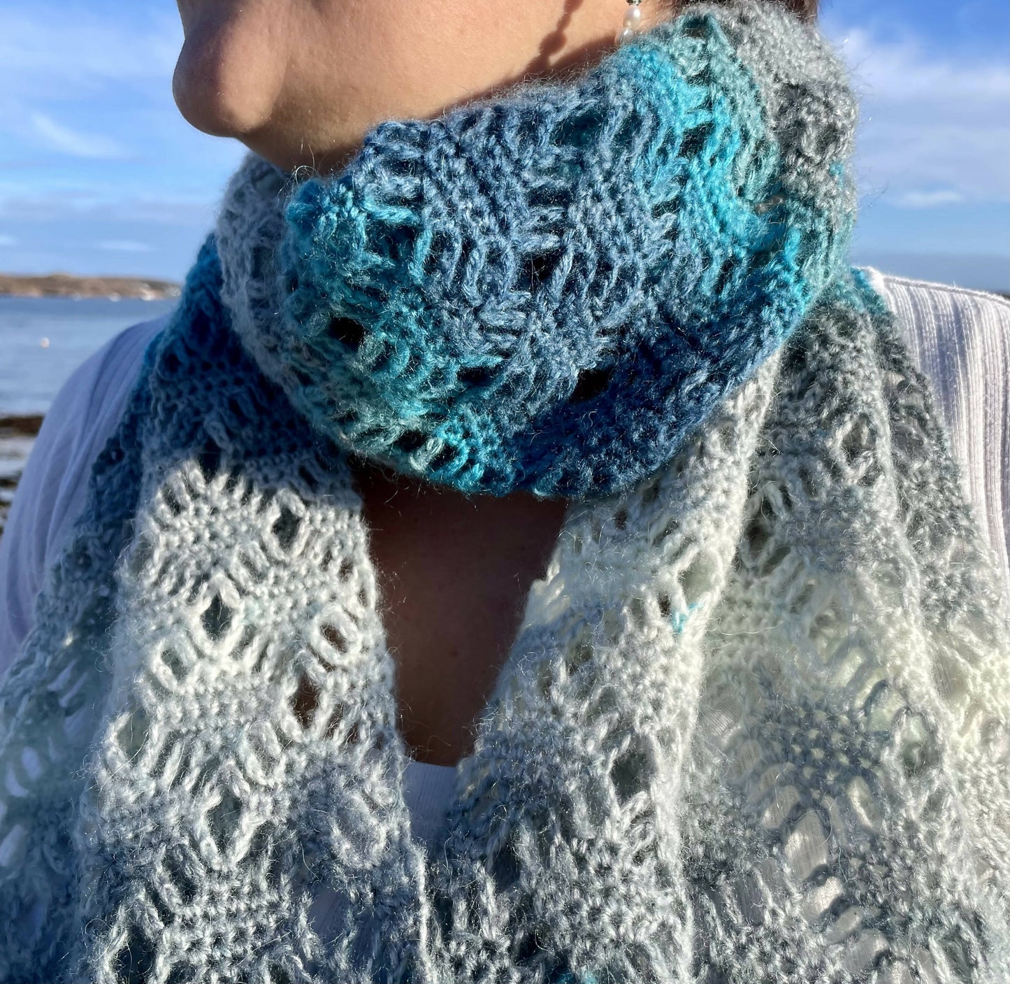 Ice Water Crochet Scarf or Shawl