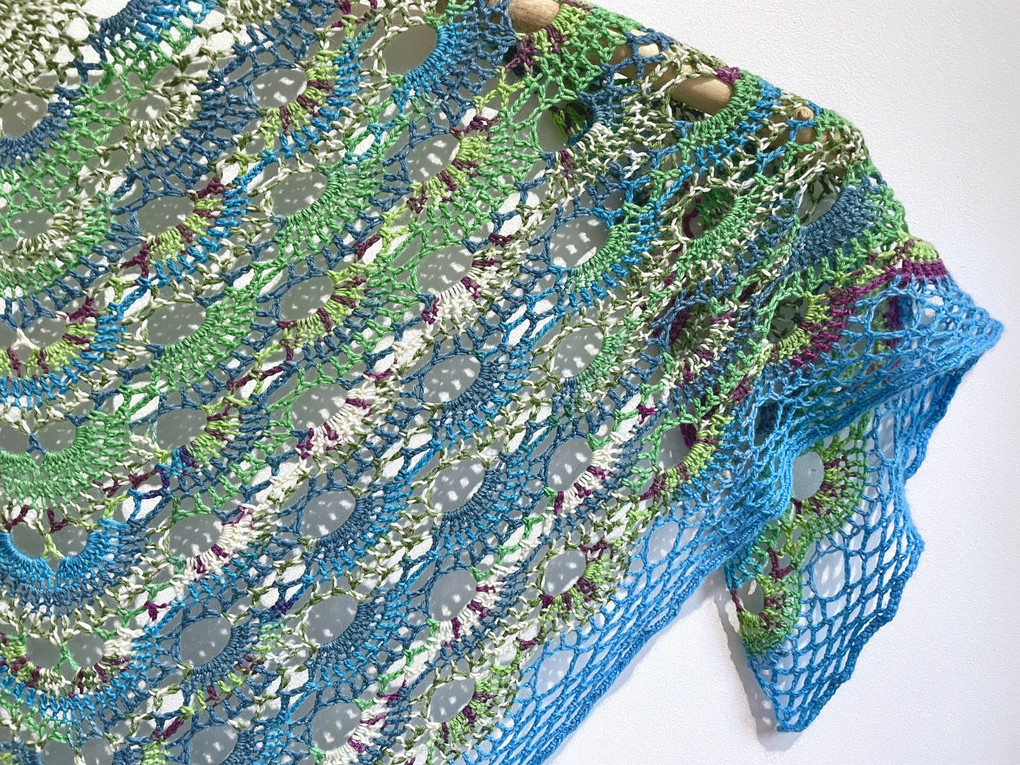 White Strand Crochet Shawl or Scarf (Small)