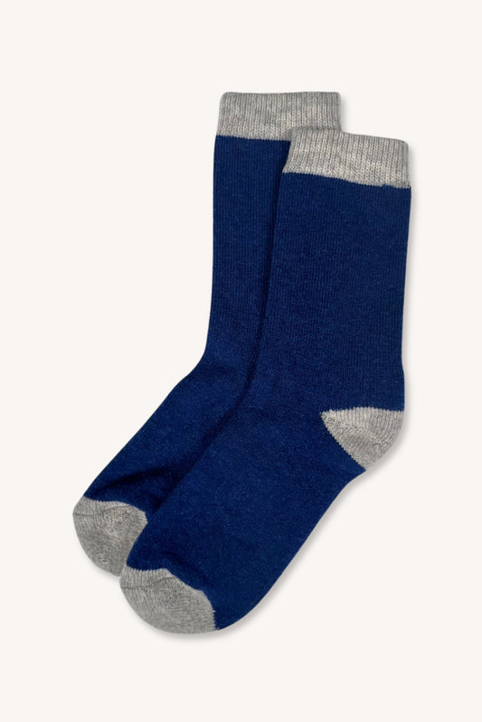 Lambswool Socks Ink Blue