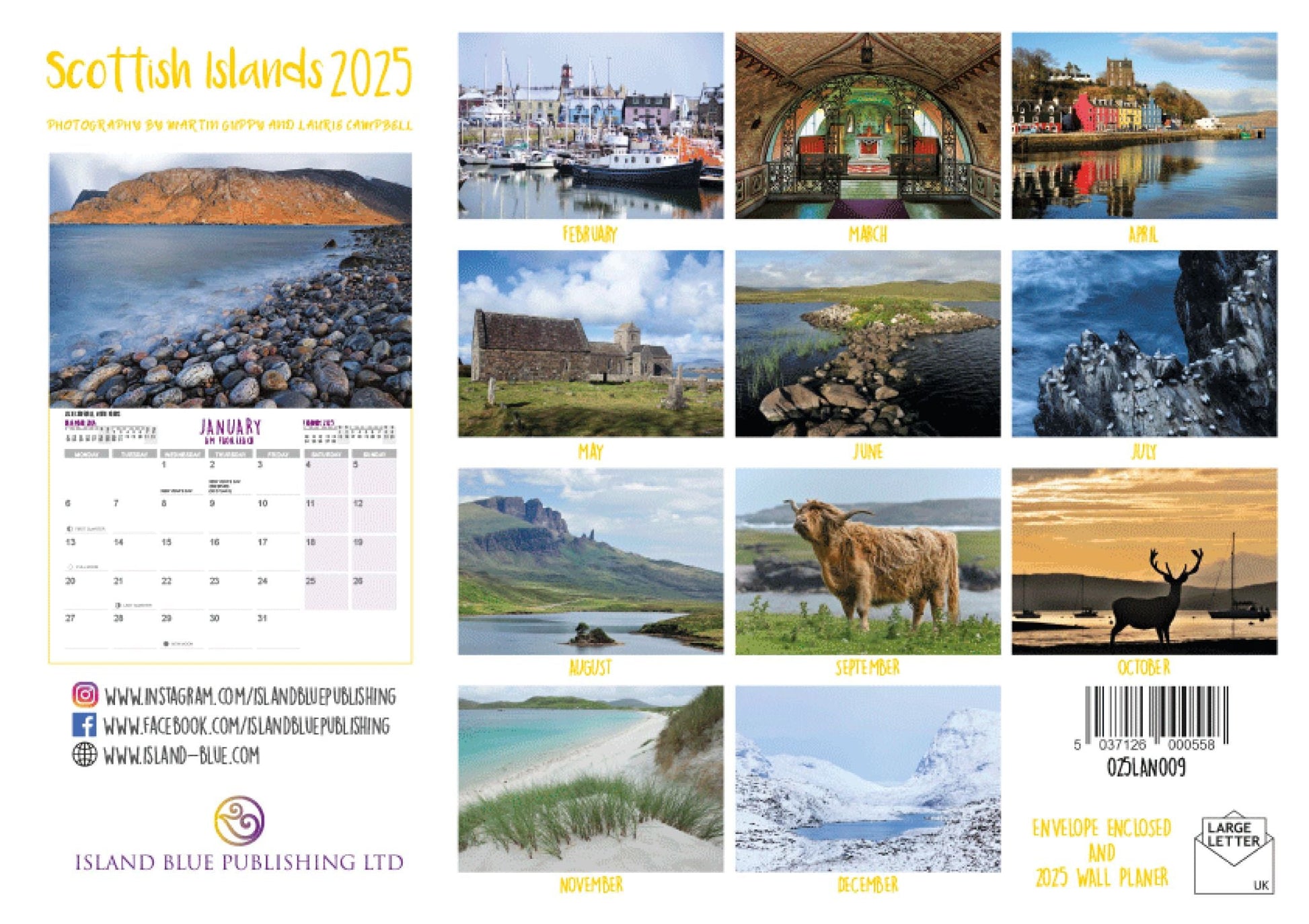 2025 Scottish Islands Landscape Calendar and Wall Planner - 2