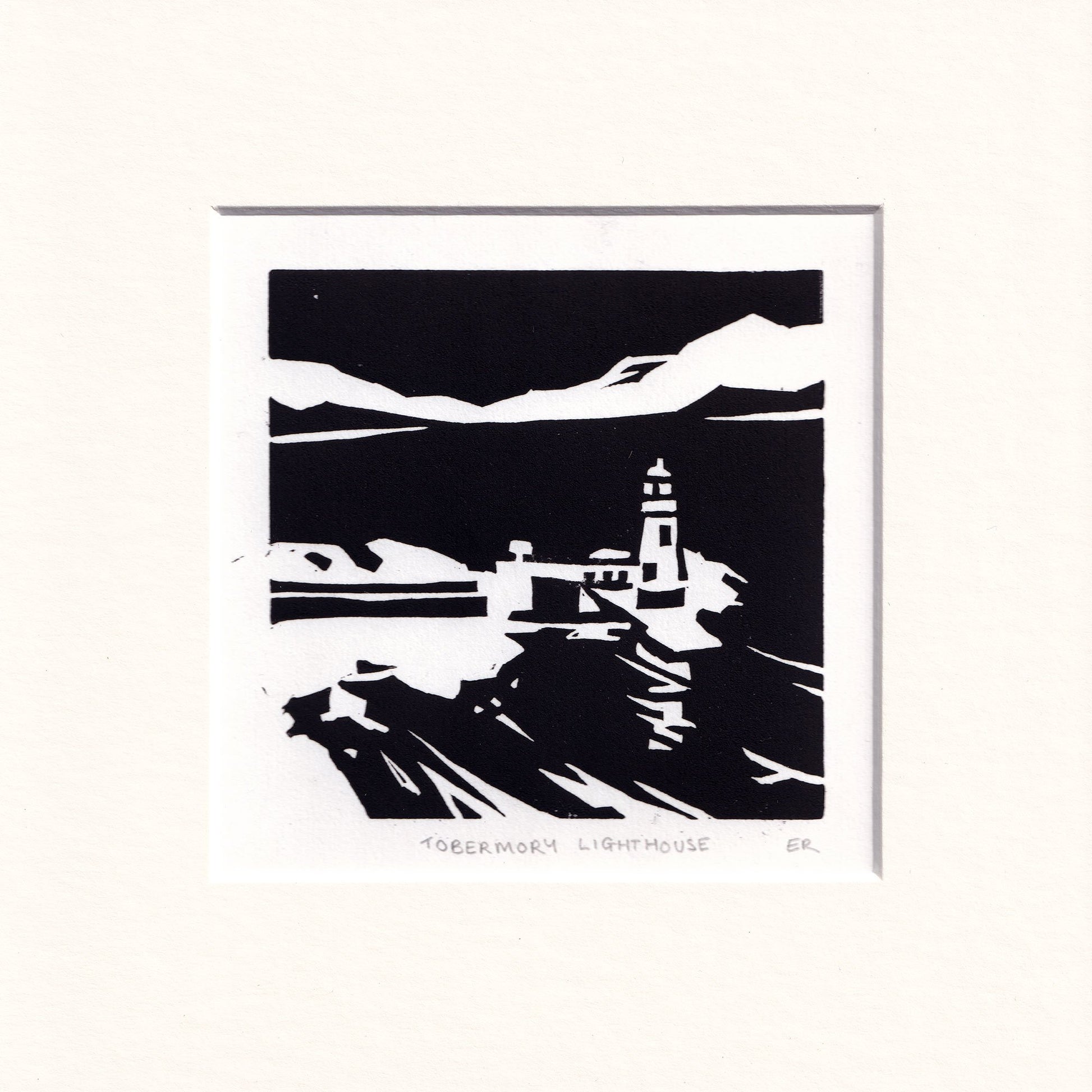 Tobermory Lighthouse Original Linocut - 1