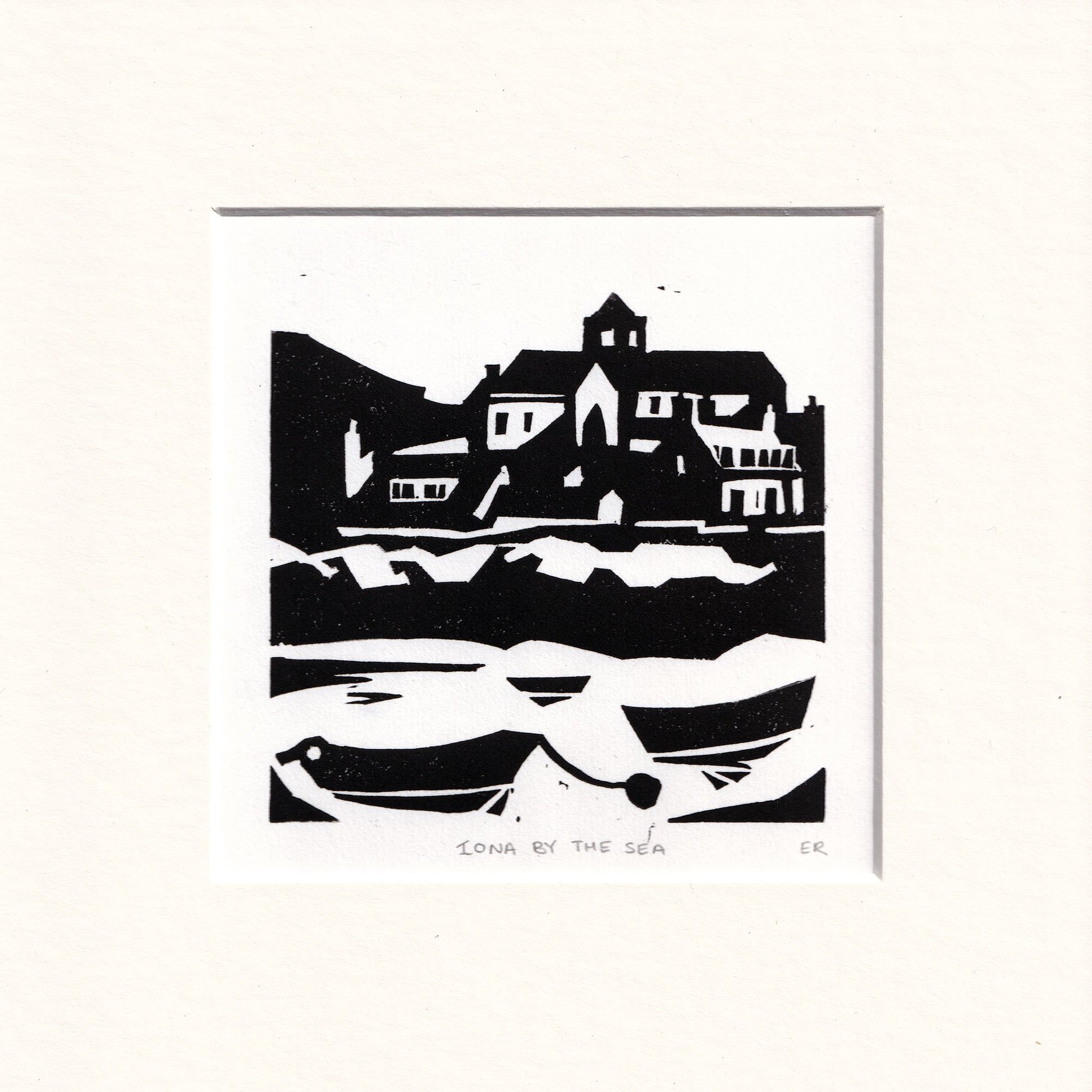 Iona by the Sea Original Linocut - 1