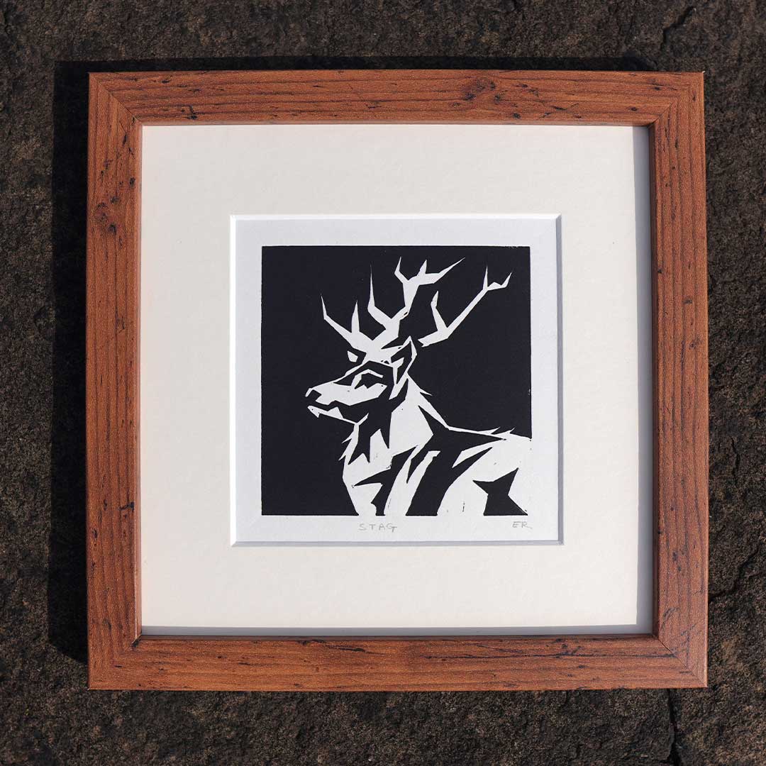 Stag Original Linocut - 2