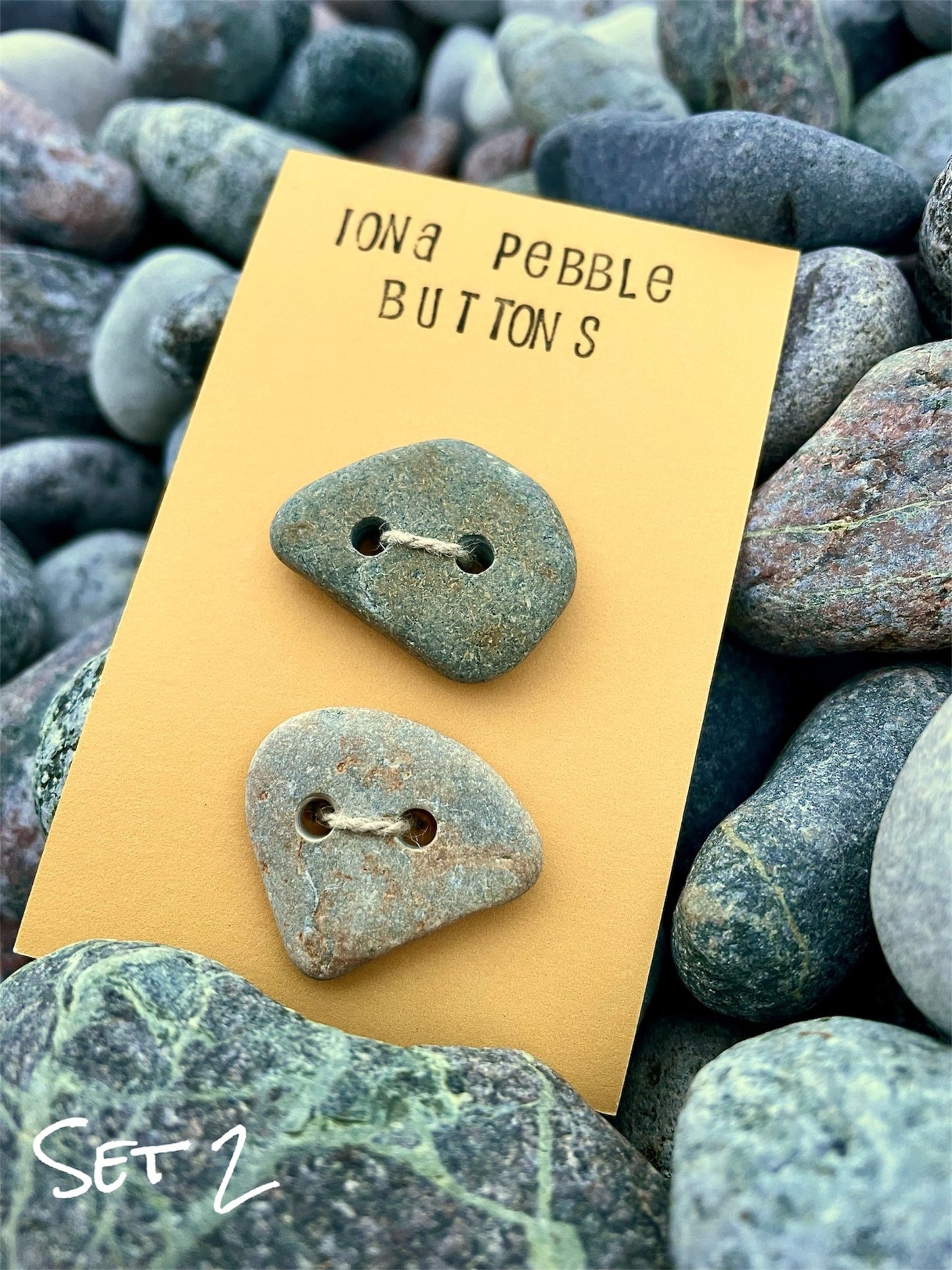 Iona Beach Pebble Buttons - 3