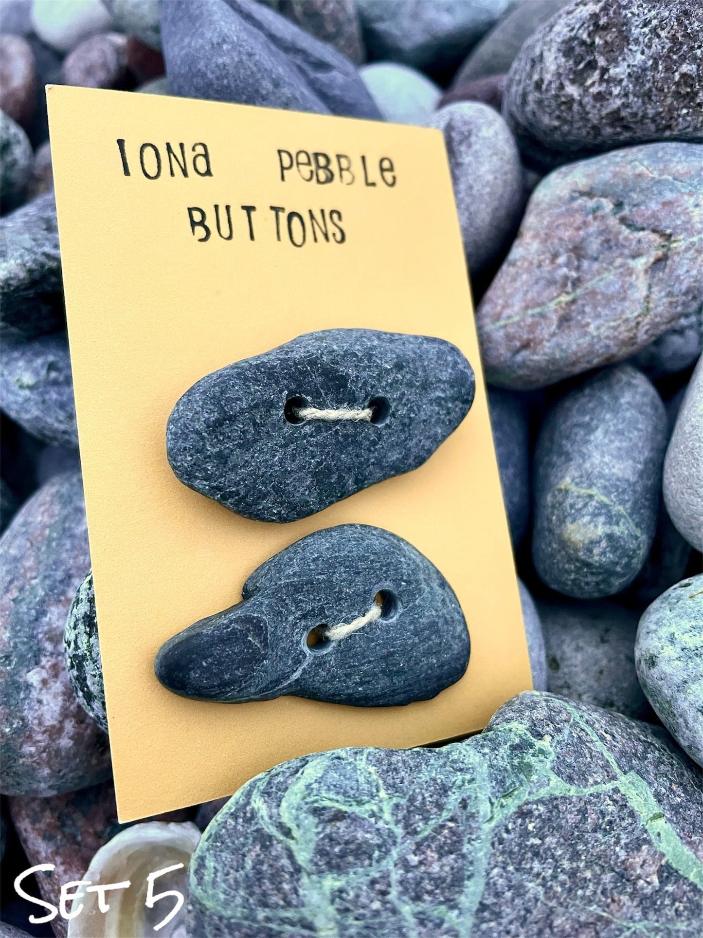 Iona Beach Pebble Buttons - 6