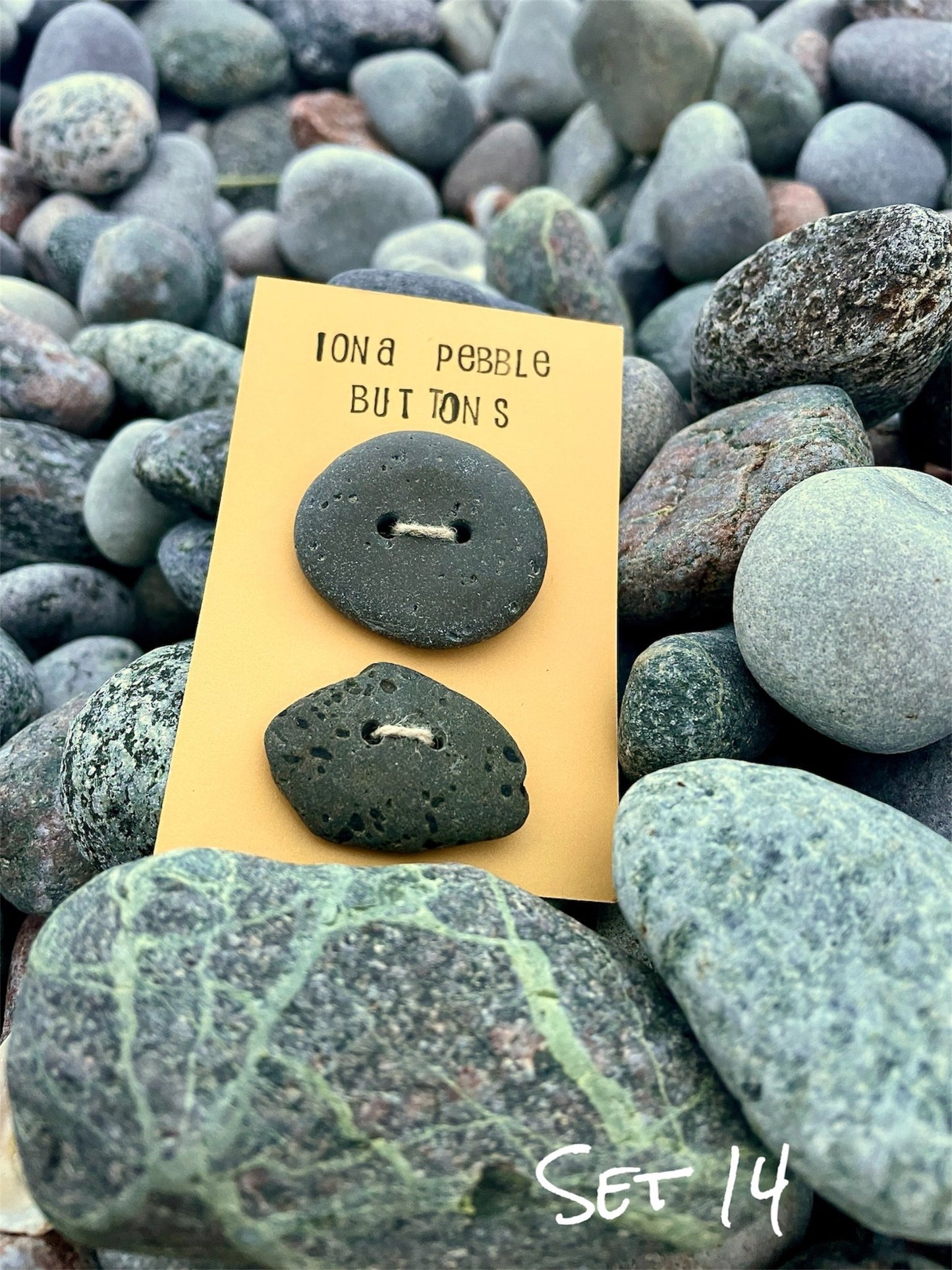 Iona Beach Pebble Buttons - 15