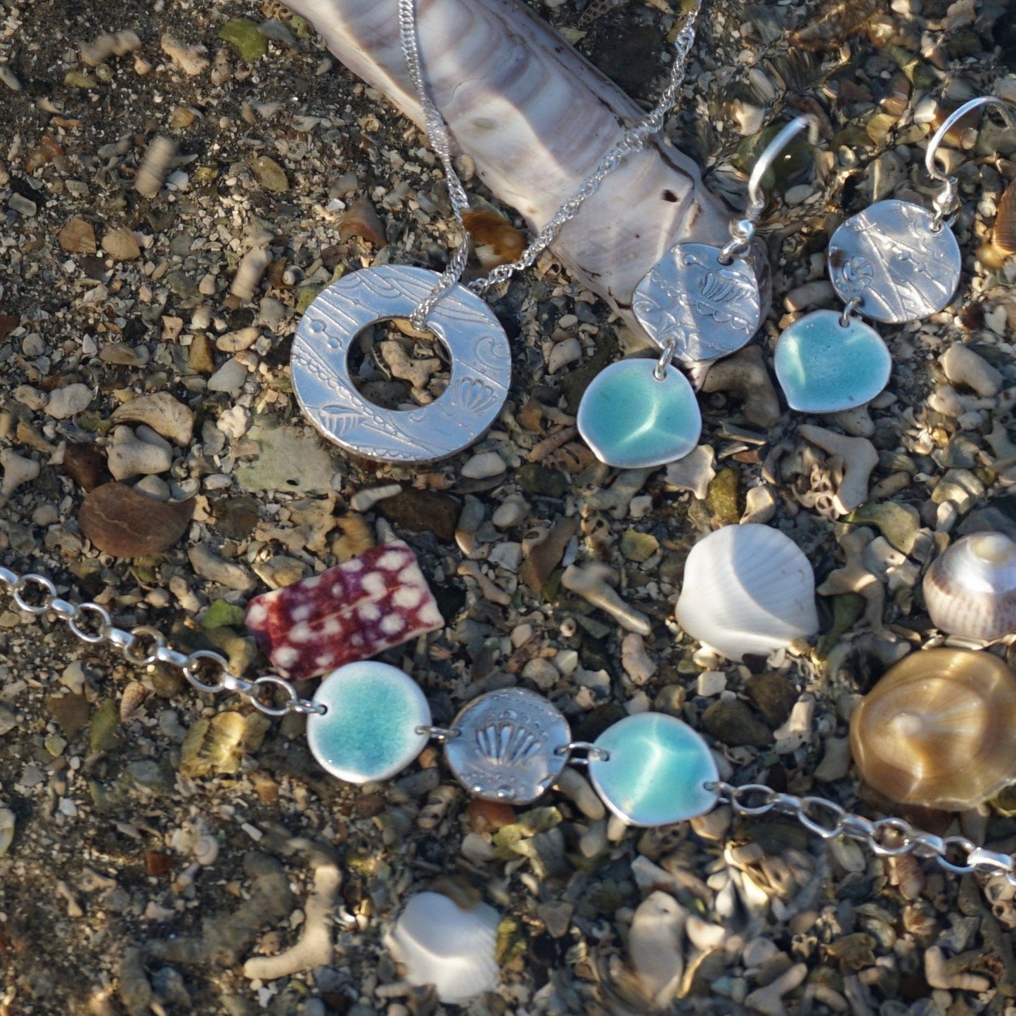 Memories of the Beach Turquoise Two Sided Pendant