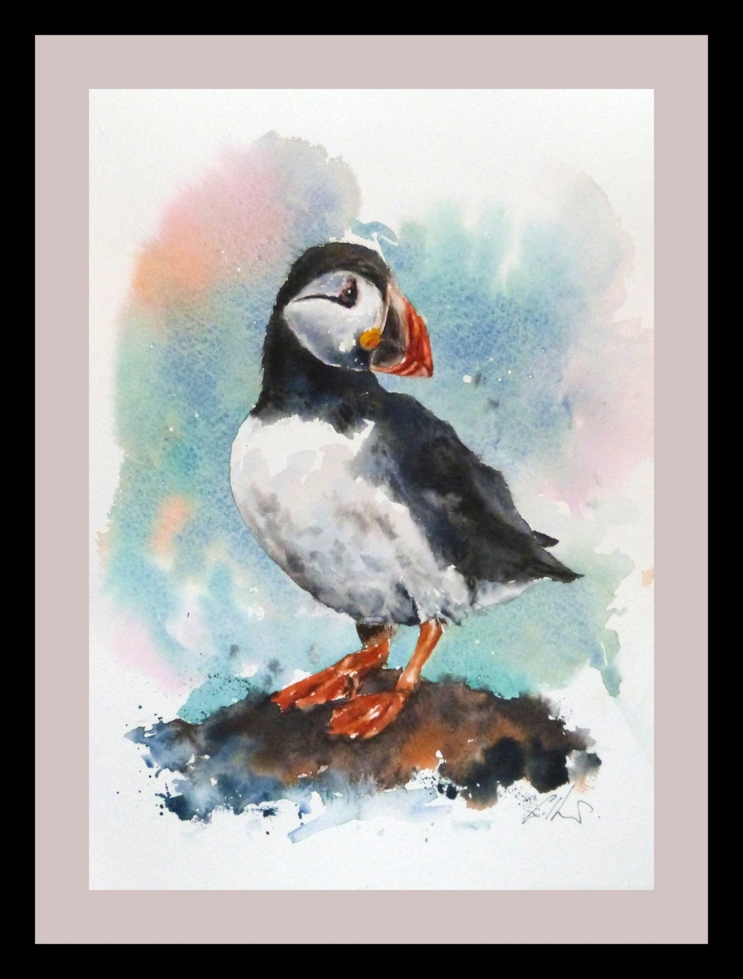 A Puffin, Original Watercolour Painting - 2