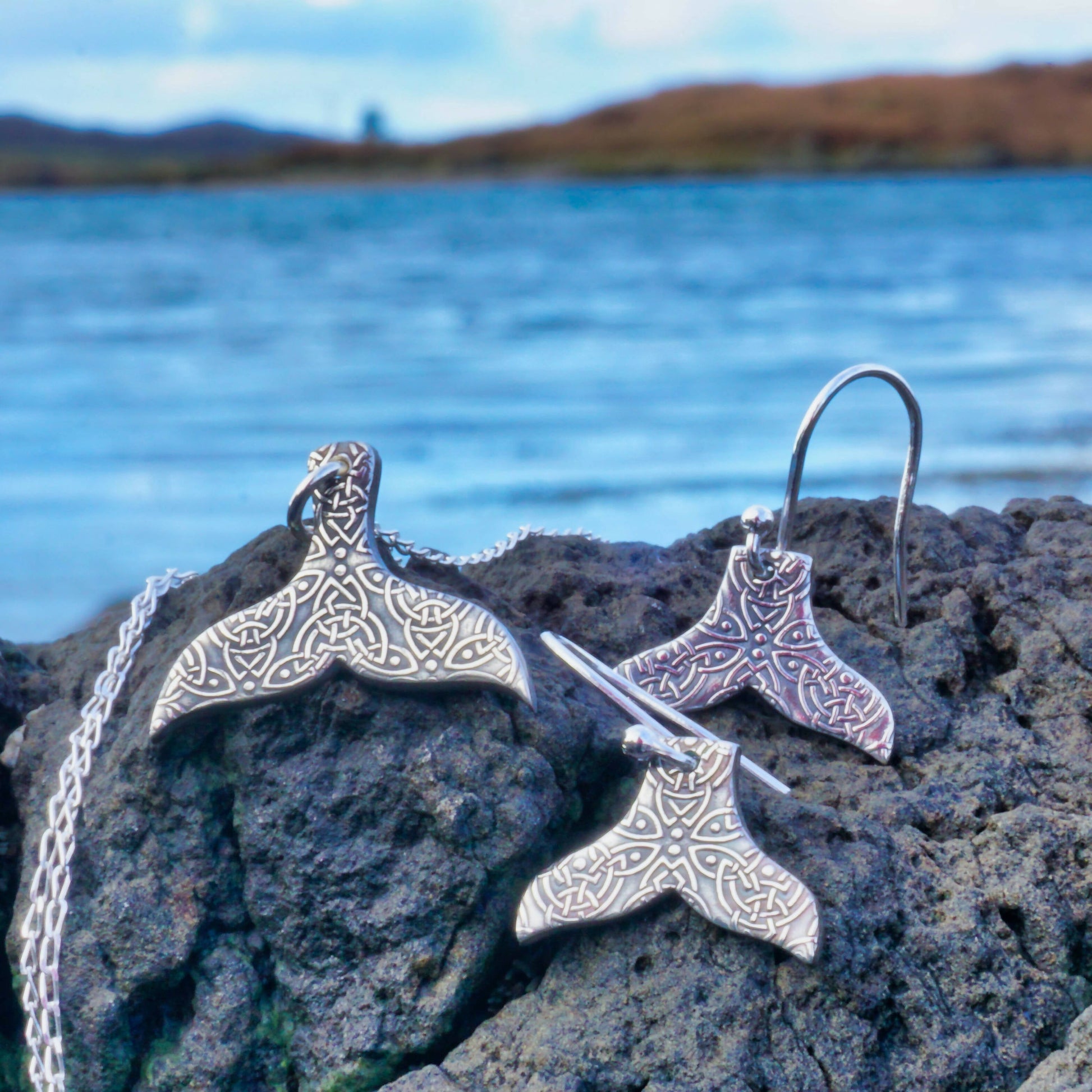 Celtic Whale Tail Earrings - 2