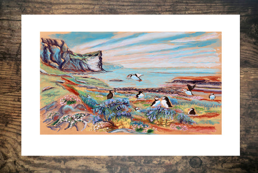 Puffins on Lunga Print