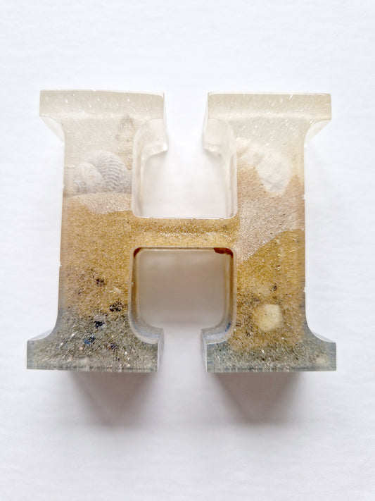 Sand and Shell Resin Letters and Numbers
