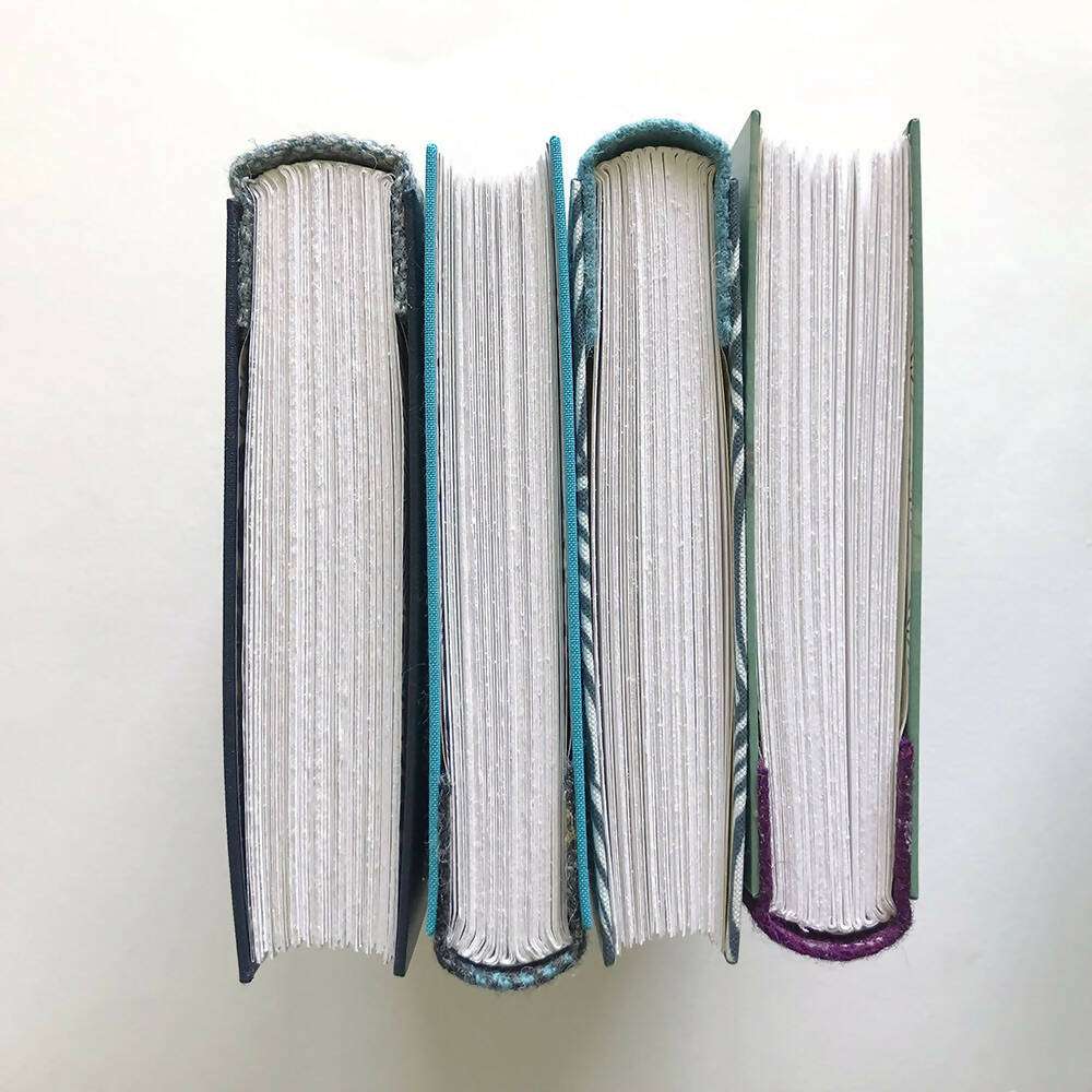 Tweed spine handbound blank books - 2