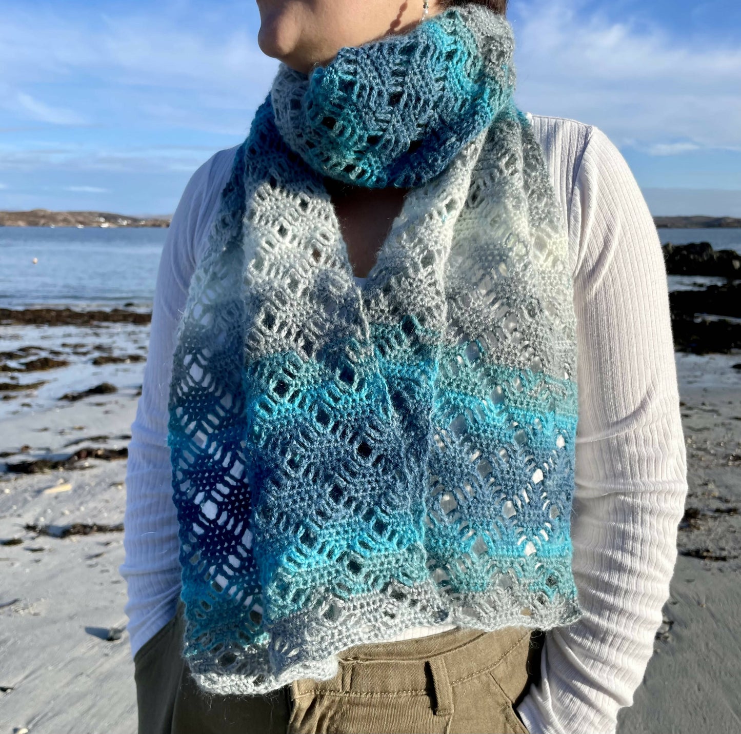 Ice Water Crochet Scarf or Shawl