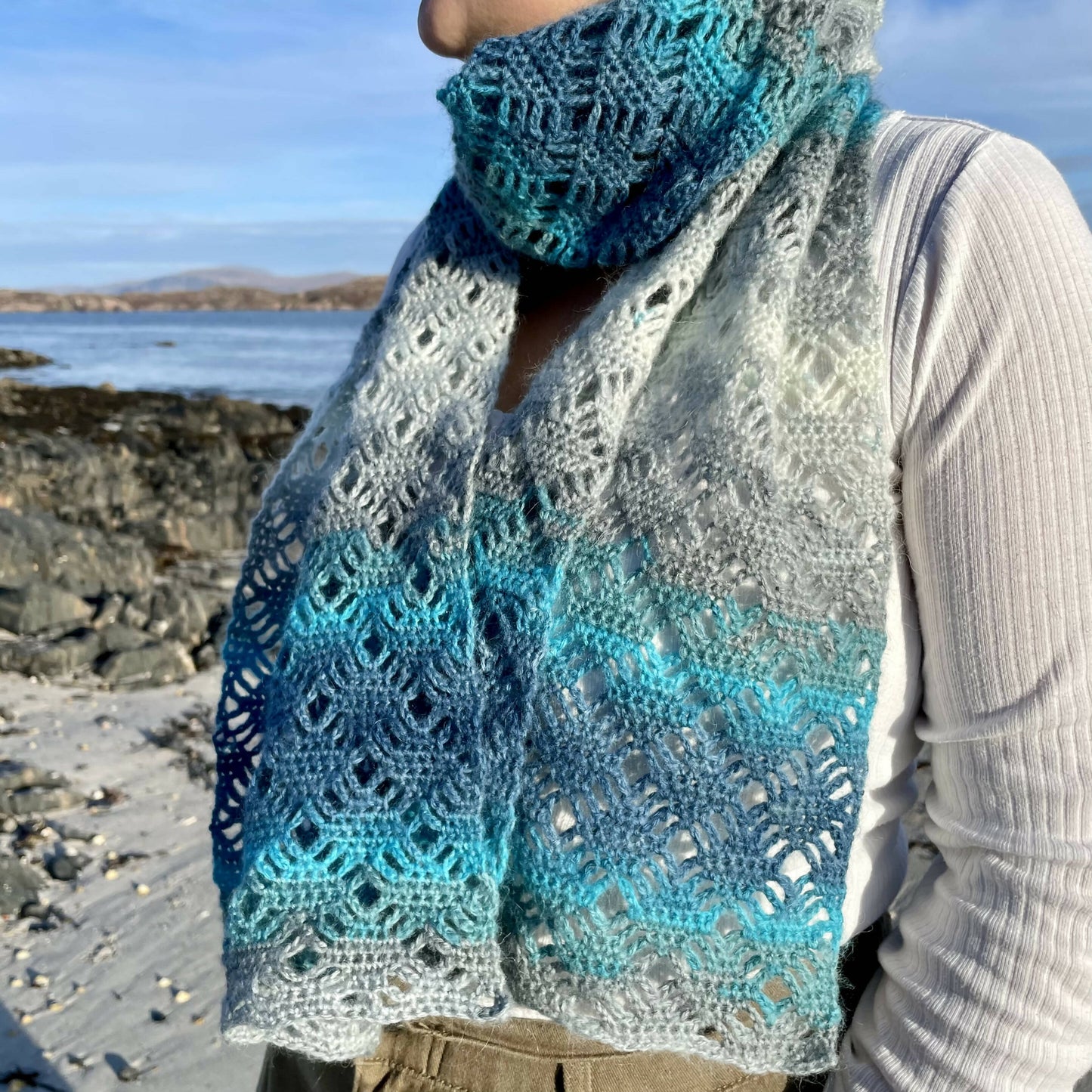 Ice Water Crochet Scarf or Shawl