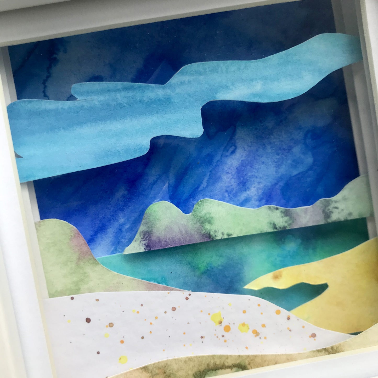 Isle of Iona framed watercolour tunnel 'book'