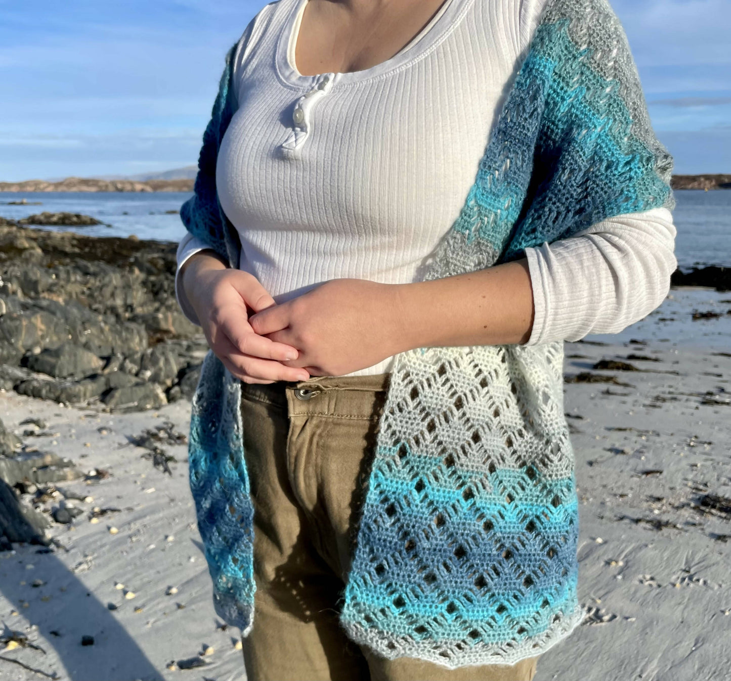 Ice Water Crochet Scarf or Shawl